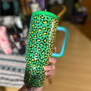 Green Leopard Print Tumbler